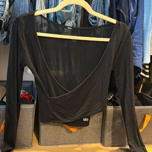 ALO Yoga Black Women's Wrap Top